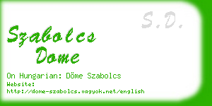 szabolcs dome business card